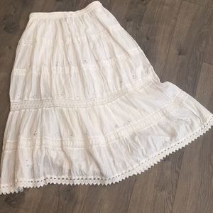 Vintage white prairie skirt